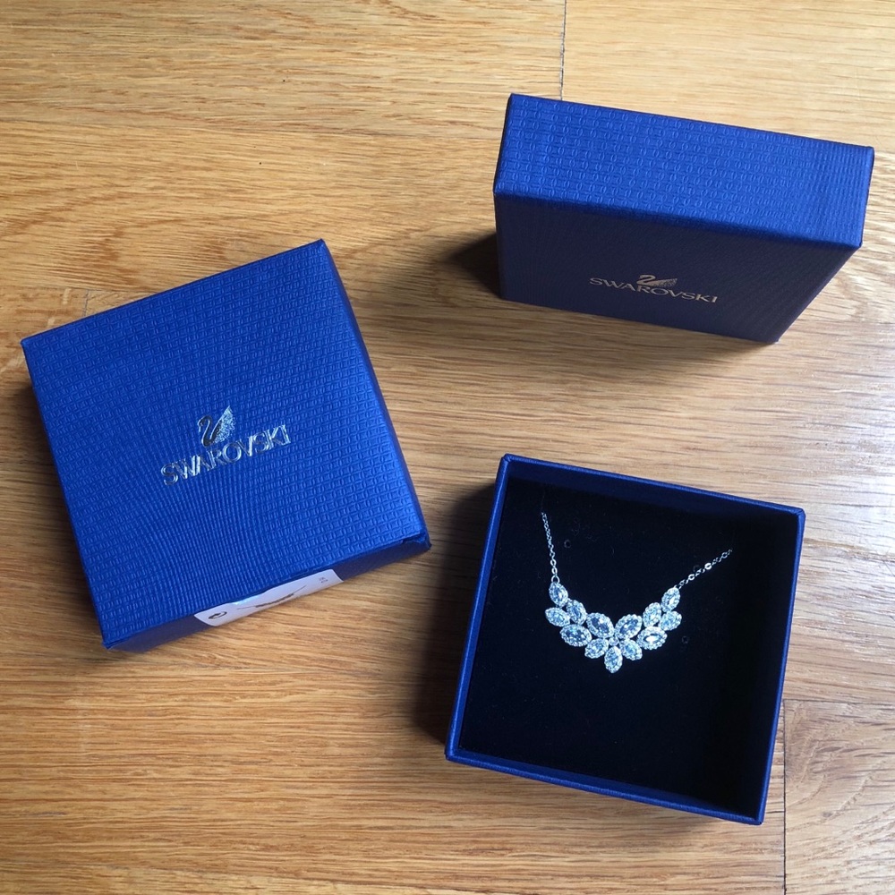 Swarovski Baron Pendant Necklace, blue and silver
